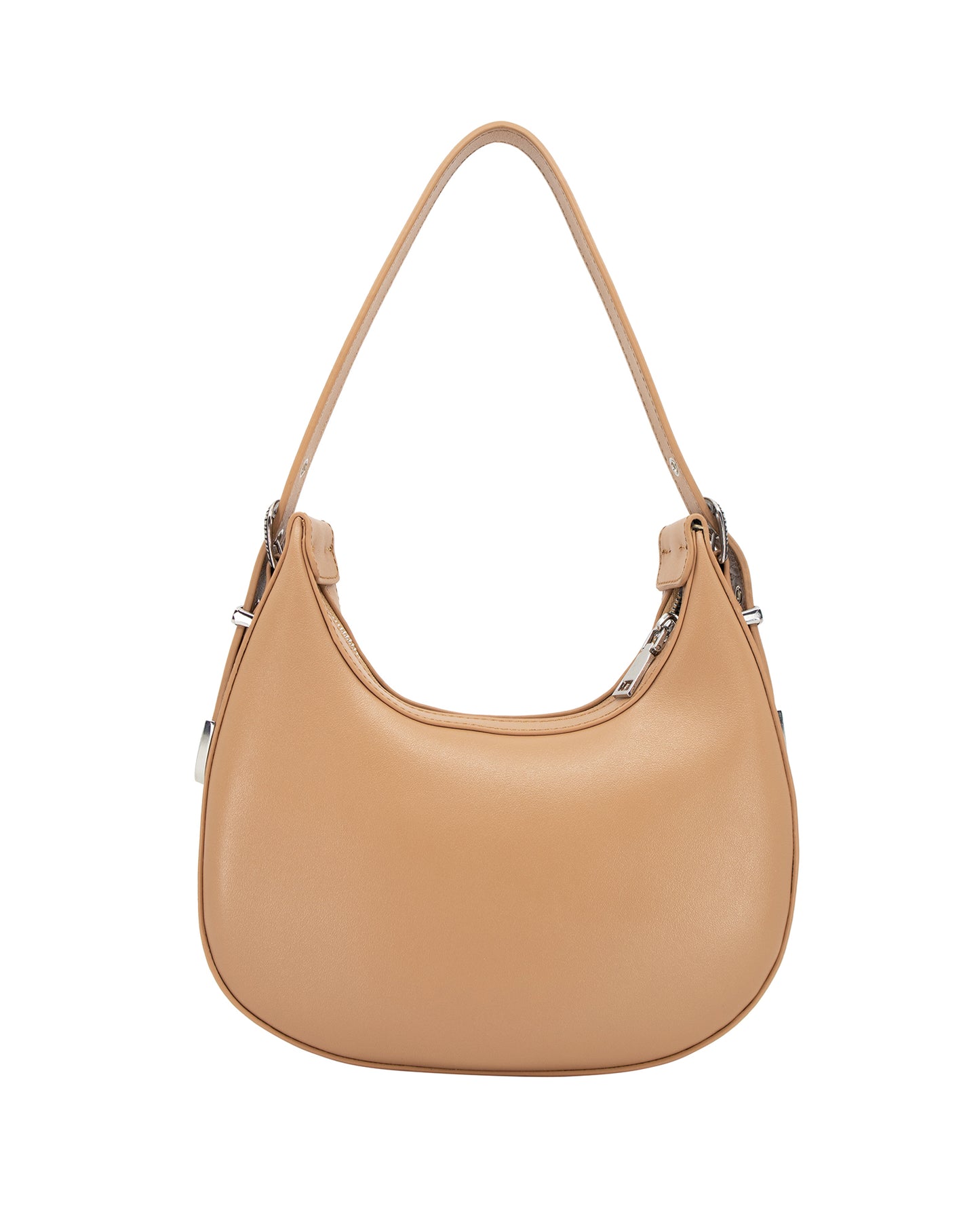 ONE LEFT- Crescent Bag in Tan/Silver