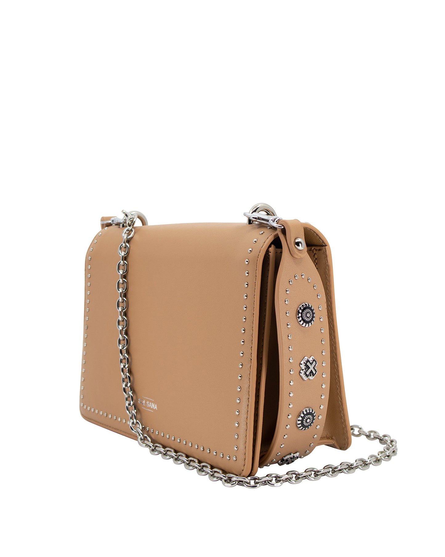 Flap Bag in Tan/Silver