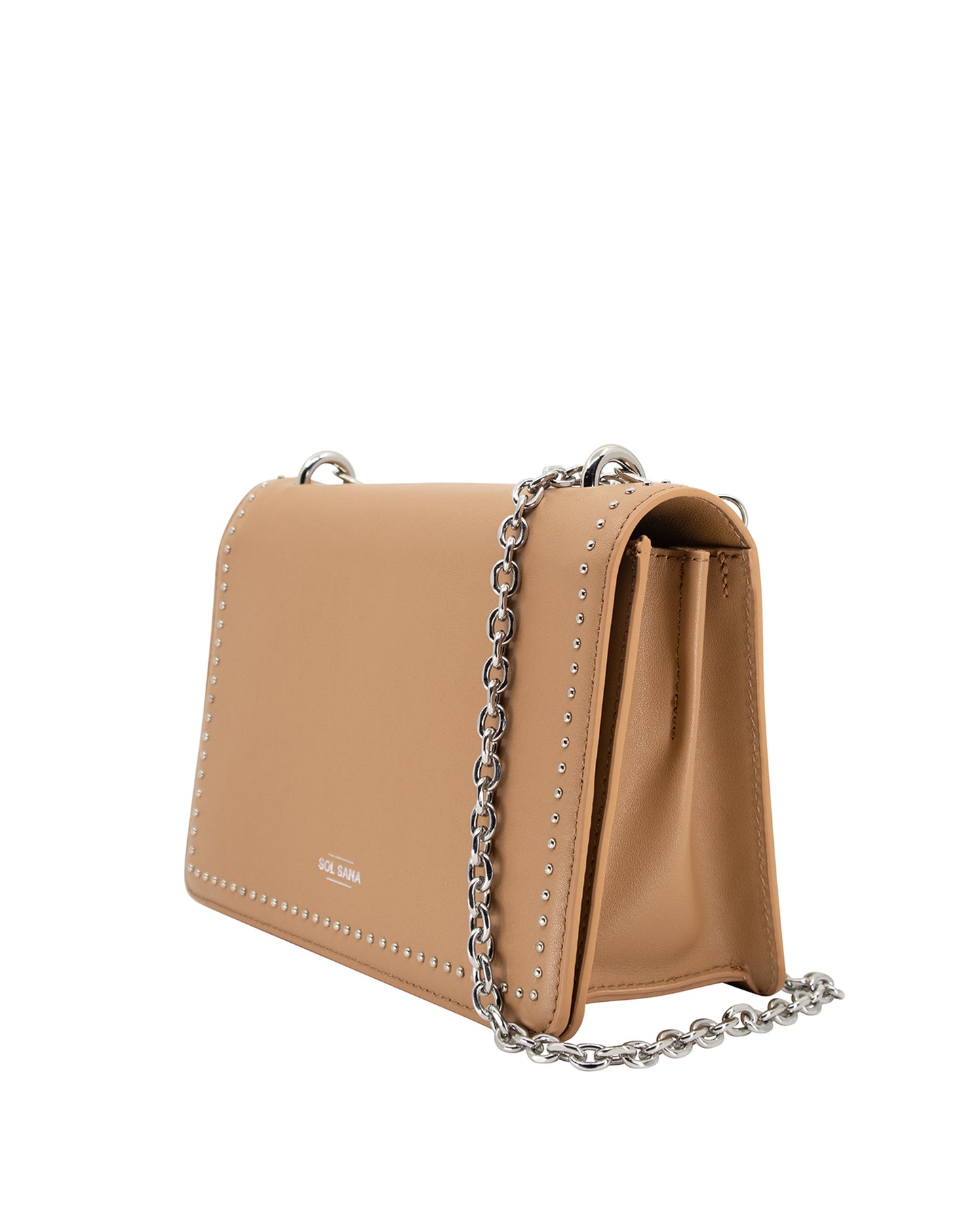 Flap Bag in Tan/Silver