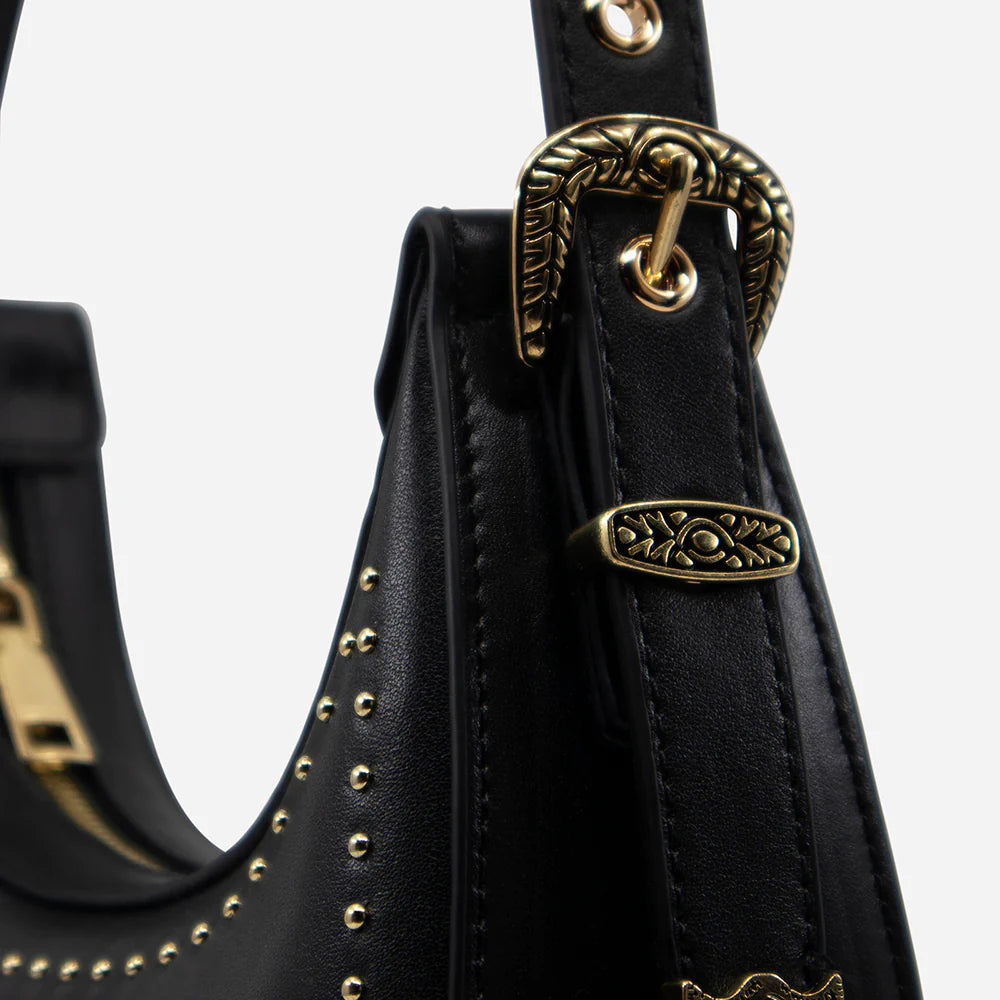 Crescent Bag in Black/Gold