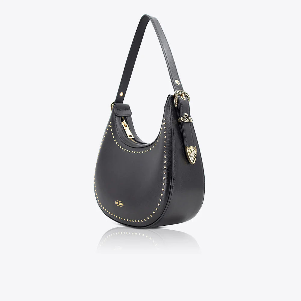 Crescent Bag in Black/Gold