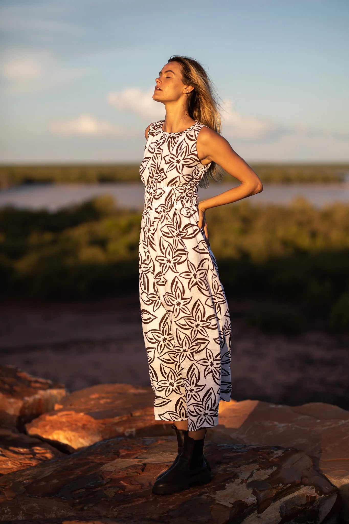 ONE LEFT The Olive Maxi Dress- Tropics