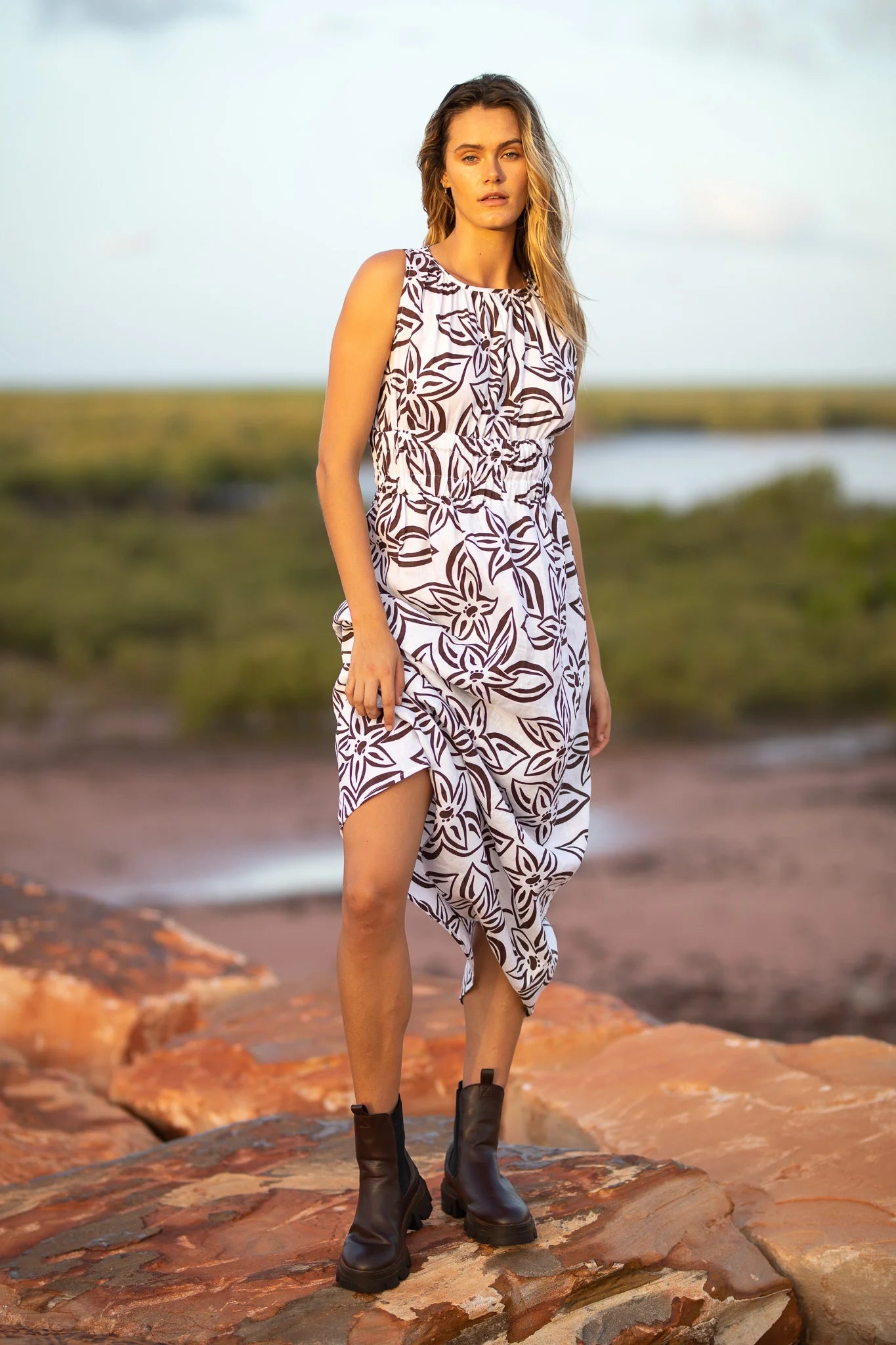 ONE LEFT The Olive Maxi Dress- Tropics