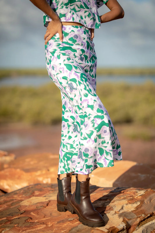 ONE LEFT The Kate Maxi Skirt in Flora