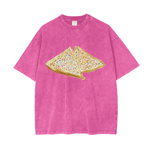 Fairy Bread Oversize Tee Acid Wash Pink