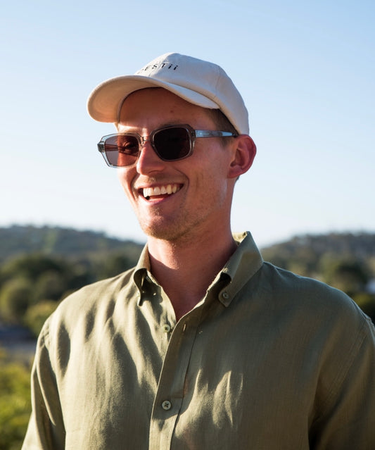 One left- Olive Long Sleeve 100% Linen Shirt