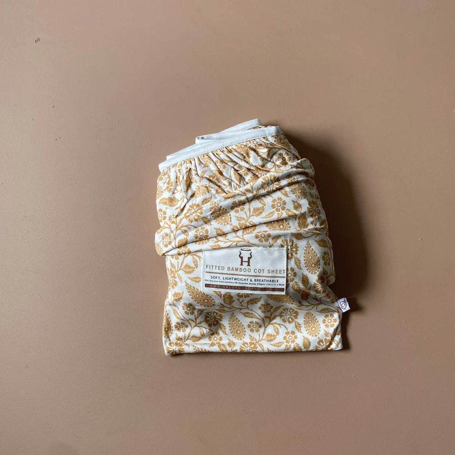 Ginger Boho Bamboo Fitted Cot Sheet