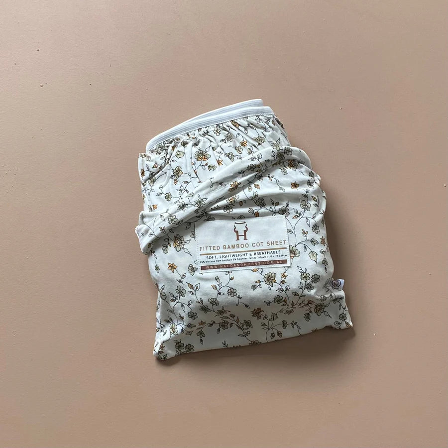 Secret Garden Bamboo Fitted Cot Sheet