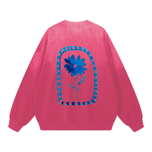 Flower Sun Fade Crew Sweater