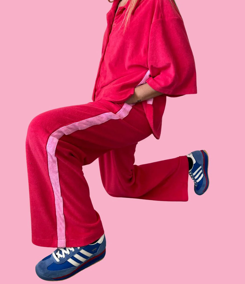 Lucky  Day Terry Pant- Red