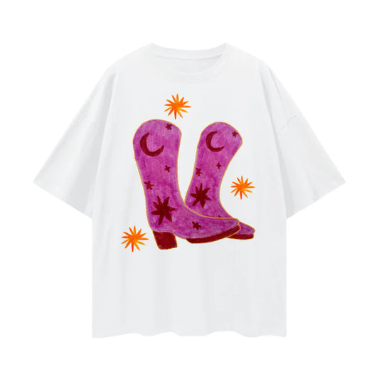 Cowgirl Boots Oversized Tee