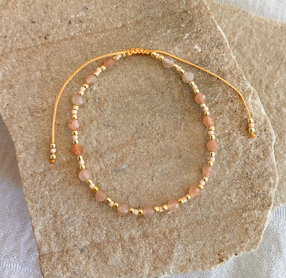 Gratitude Bracelet- Peach Moonstone