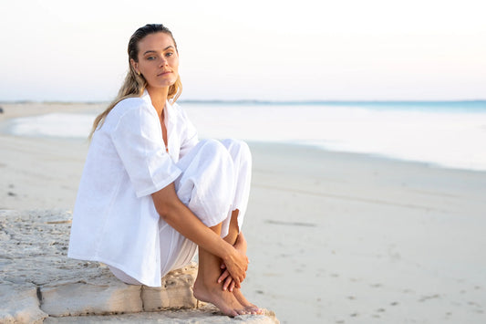 The Lou- White 100% Linen Shirt