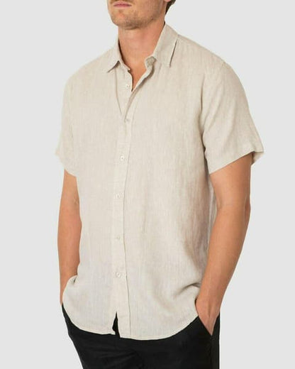 Natural Short Sleeve 100% Linen Shirt